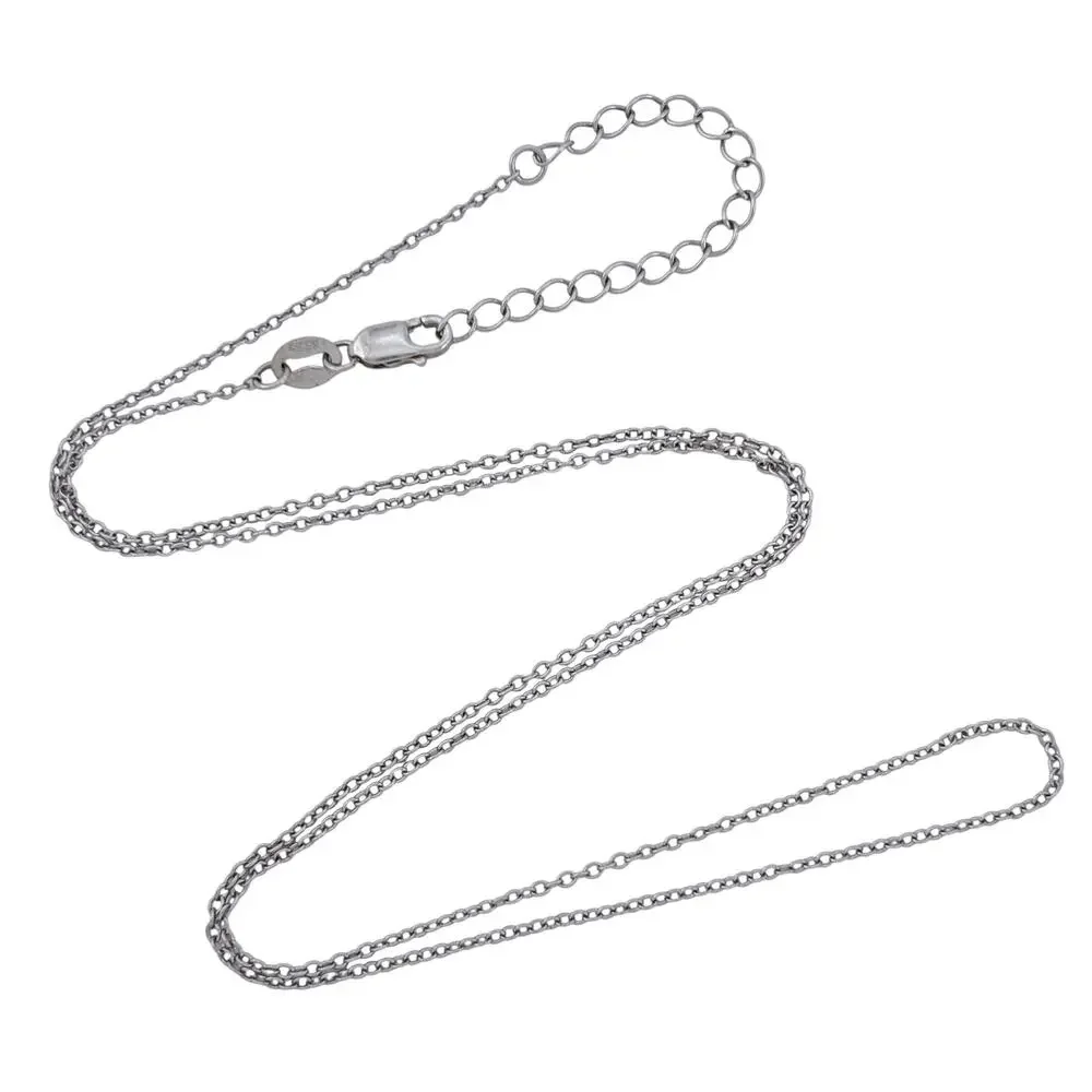 Vintage Sterling Silver 925 Cable Link Chain Necklace 17.5